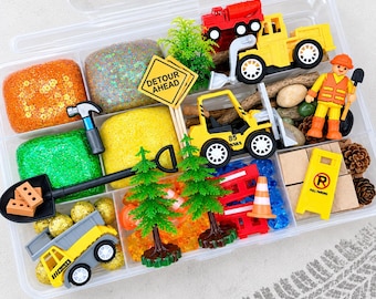 Construction Sensory Play Dough Kit for Kids Construction Toy Birthday Gift for Boy Playdough Kit Pretend Play Activity Fine Motor Activity
