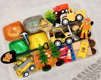 Construction Sensory Play Dough Kit for Kids Construction Toy Birthday Gift for Boy Playdough Kit Pretend Play Activity Fine Motor Activity