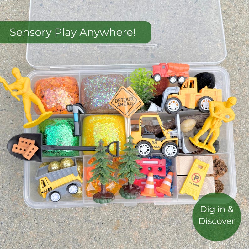construction sensory play dough kit