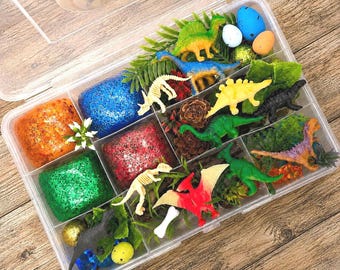 Dinosaur Sensory Play Dough Kit Creative Pretend Play Toddler Activity Screen Free Play for Kids Boy gift idea Playdough Homeschool Dinosaur