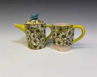 Handmade Ceramic Teapot with Cup, Tea set