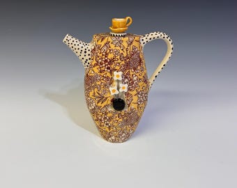 Handmade Ceramic Teapot, Flower Teapot