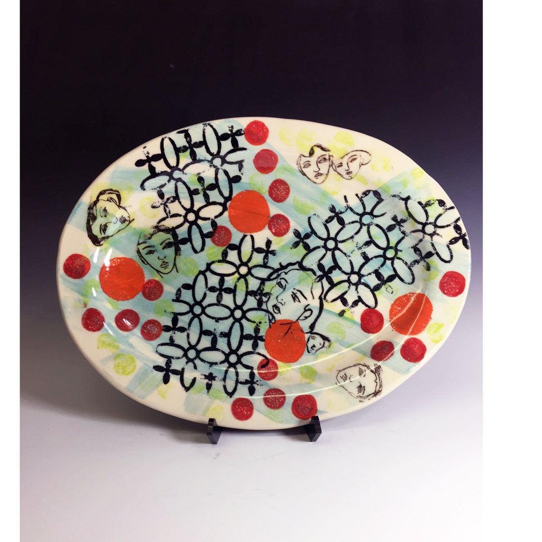 Large Ceramic Serving Platter Handmade Serving Platter Etsy