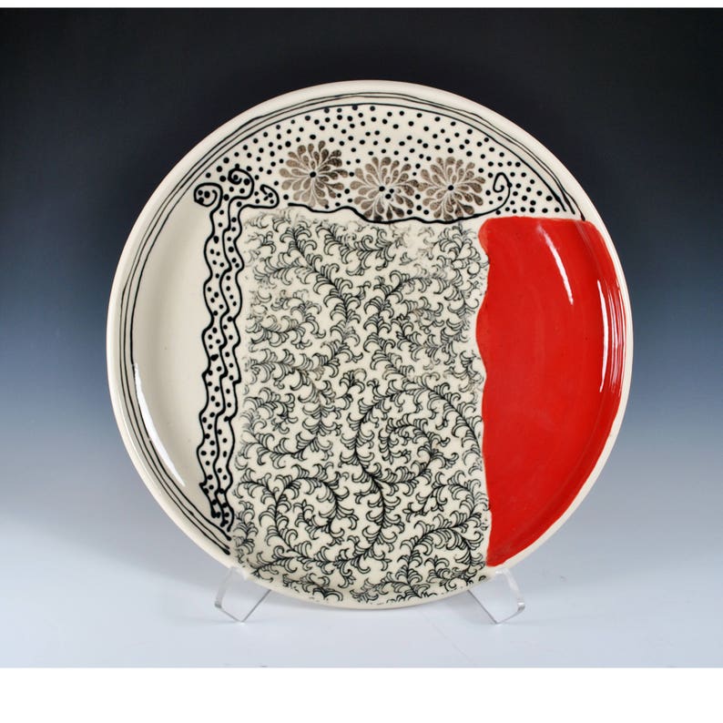 Large Ceramic Serving Platter Handmade Pottery Serving Dish Etsy