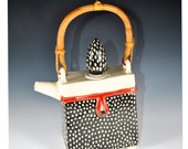 Unusual Teapot, Purse Teapot, Handmade Teapot