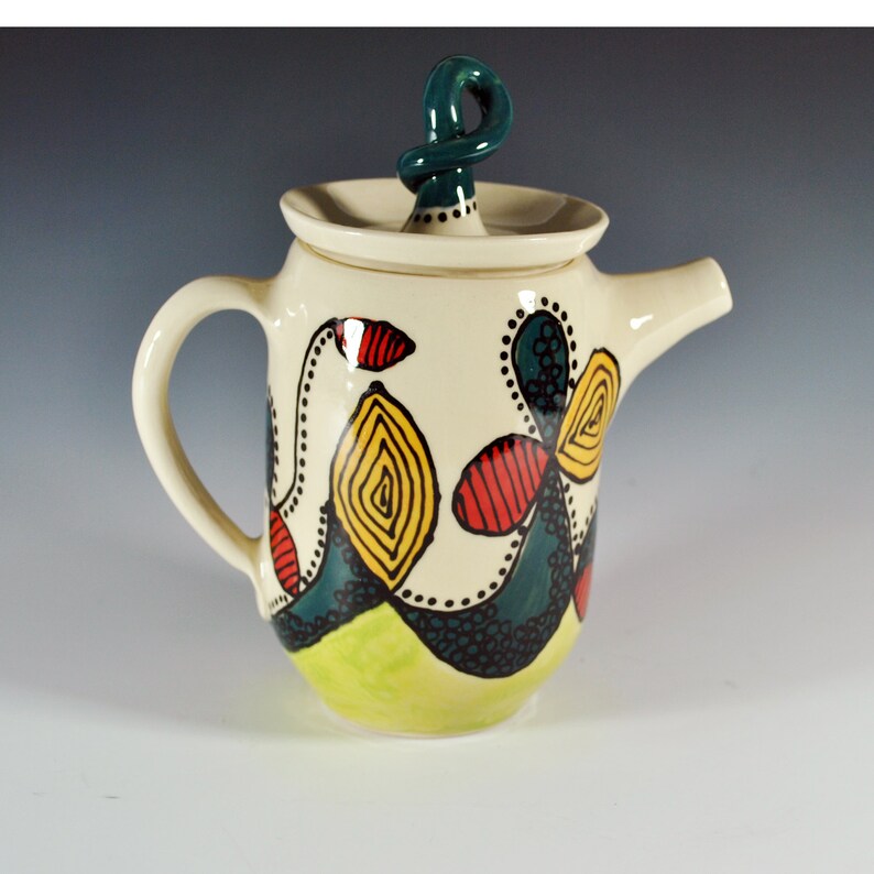 Handmade Ceramic Teapot Wheel thrown teapot Unique Teapot Etsy