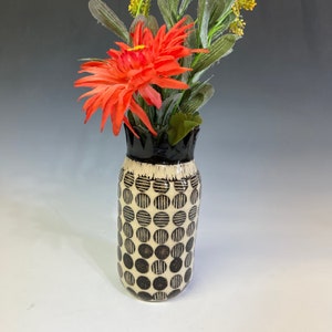 Flower Vase, Black and White Vase