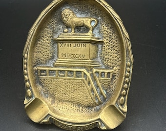 Battle of Waterloo 100 Anniversary Commemorative Brass Ashtray