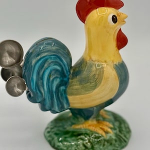 Vintage Ceramic Rooster Measuring Spoon Holder