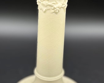 Antique Wedgewood Embossed Queens Ware Porcelain Candlestick