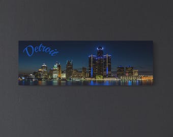 Detroit Riverfront Metal Art wall decor - Customize - Personalize - Multiple Sizes