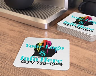 Custom Business Coasters - 100% Personalizable - Many Color Options