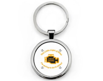Check Engine Icon Keychain Stainless Steel - Funny gift for first time drivers - Multiple Colors