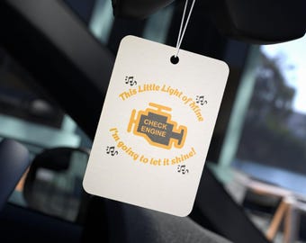 Check Engine Light Vehicle Air Freshener - Funny Automotive Scented Decor - Multiple Scents
