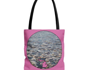 Lake Michigan Rocks Tote Bag. Multiple sizes and color options.