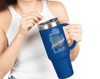 Lake Michigan Surfer Insulated Travel Mug | 40oz. Multiple color options