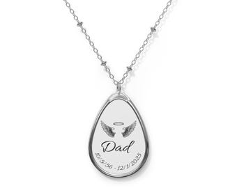 Memorial Necklace - Pendant Keepsake - Angel Wings and a Halo - Multiple Colors