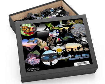 MIchigan collage puzzle. Love Michigan. 500 Pieces. Multiple color options