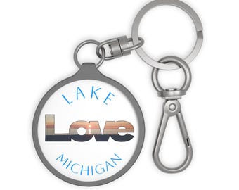 Liebe Lake Arten Schlüsselanhänger | Runder Fotoschlüsselbund. 10 Farboptionen