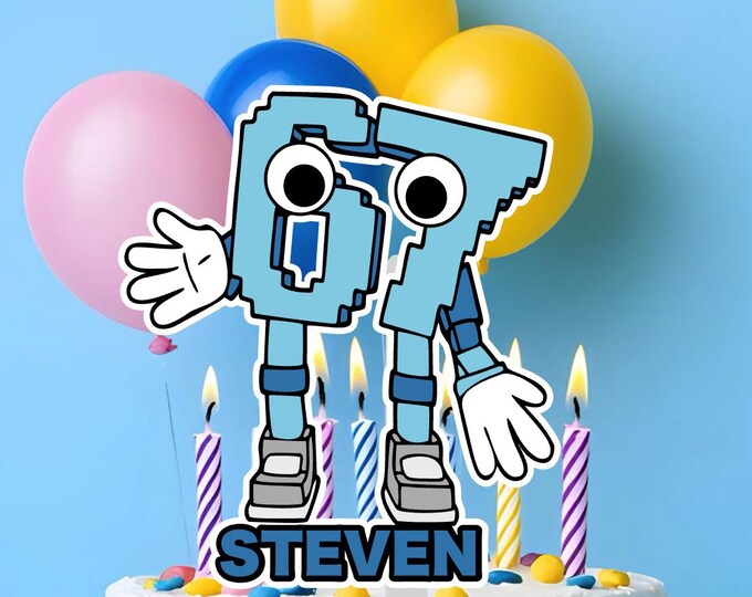 6 7 Cake Topper Birthday Six Seven Party 6 7 Face Toppers Six Seven 6 7 Cake Topper Birthday Six Seven Party 6 7 Face Toppers Six Seven