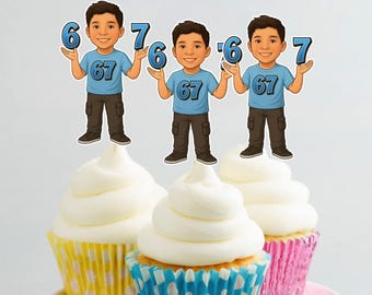 Benutzerdefinierte 6.7 Geburtstag Cupcake Toppers, Foto Party Dekor