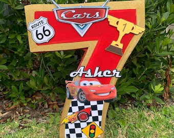 Handmade Cars Piñata, Lightning McQueen Birthday Party