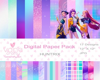 K-pop jager, K-pop jager, K-pop jager meisje, K-pop jager digitaal papier, K-pop jager clipart, K-pop jager schattig, K-pop jager roze achterkant