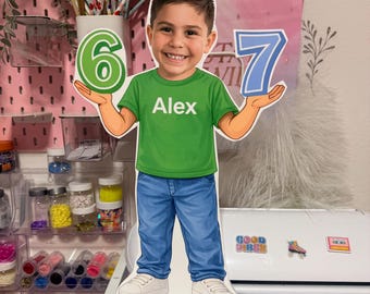 Personalized 6-7 Birthday Photo Cutout Decoration, six seven cutout, six seven centerpiece