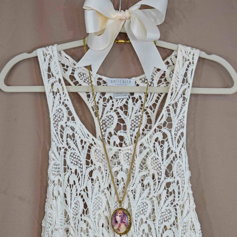 Vintage Off White Lace Tunic