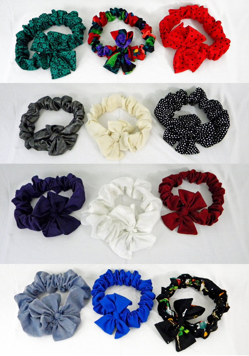 Scrunchy Headband Fabric Covered Elastic With Detachable Bow Etsy UK