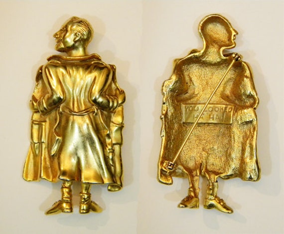 Flasher Brooch, Man With Open Trench Coat, Large … - image 3