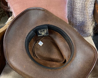 Henschel Hat, Brown Leather, Concho Band, Size Small - Etsy Henschel Hat, Brown Leather, Concho Band, Size Small - Etsy
