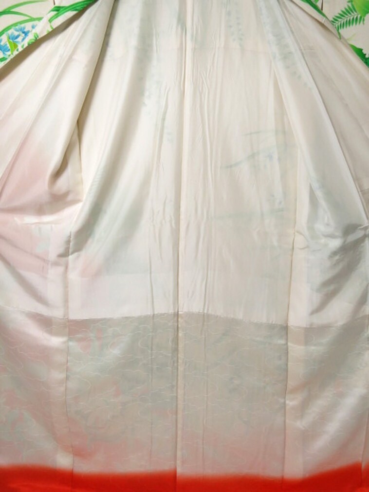 Vintage Japanese Silk Kimono, Wedding Dress, Kakeshita, Furisode ...