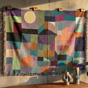 Paul Klee Woven Art Blanket – "Fire at Full Moon" Jacquard Tapestry