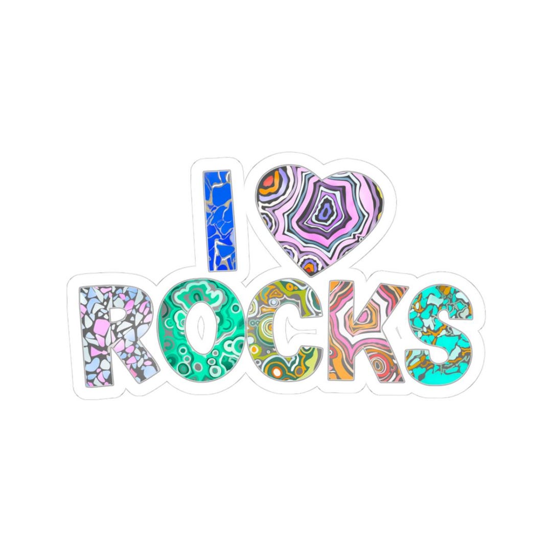 I Love Rocks Kiss-cut Stickers | Colorful Vinyl Decal for Nature Lovers ...