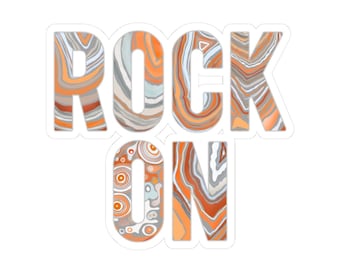 Rock On Kiss-Cut Stickers | Unique Geological Stickers, Rock Collector Gifts, Laptop Decor, Hiking Gear, Nature Lover Design