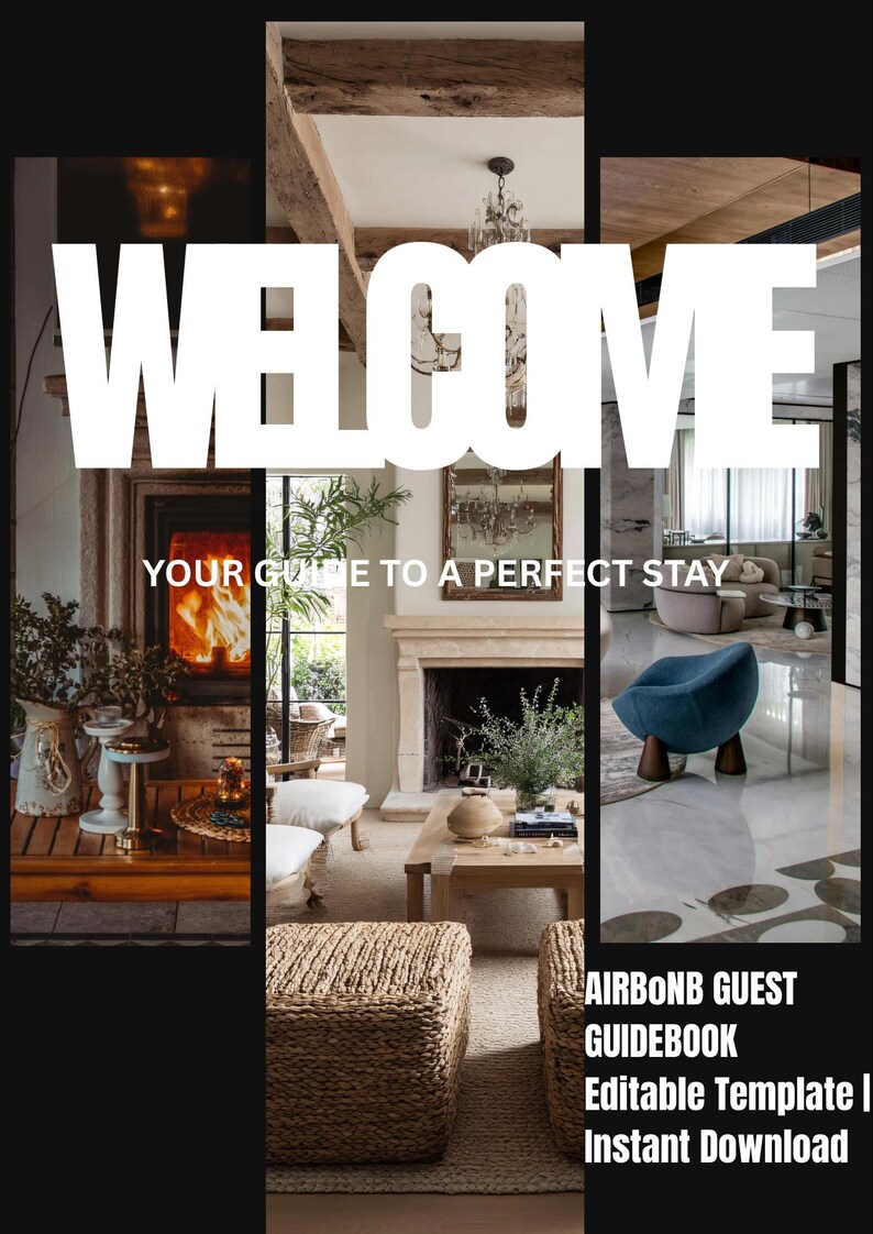 Editable Airbnb Guest Guidebook Template | Canva Welcome Book (PDF) - Etsy