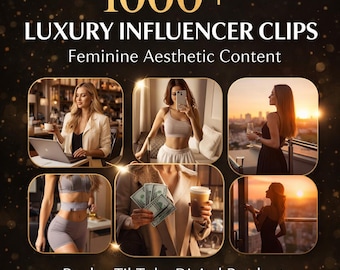 1000+ Luxury Feminine Video Clips – Influencer Content, PLR/MMR (Digital Download)