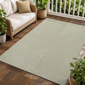 Outdoor Teppich – Geometrisch, Wetterfest für Balkon  Terrasse. Linea