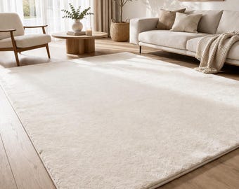 Moderner Soft Teppich in Beige Creme Mocca Grau Grün – Einfarbig, Weich, Minimalistisch – Wohnzimmer Schlafzimmer  Flauschig & Pflegeleicht