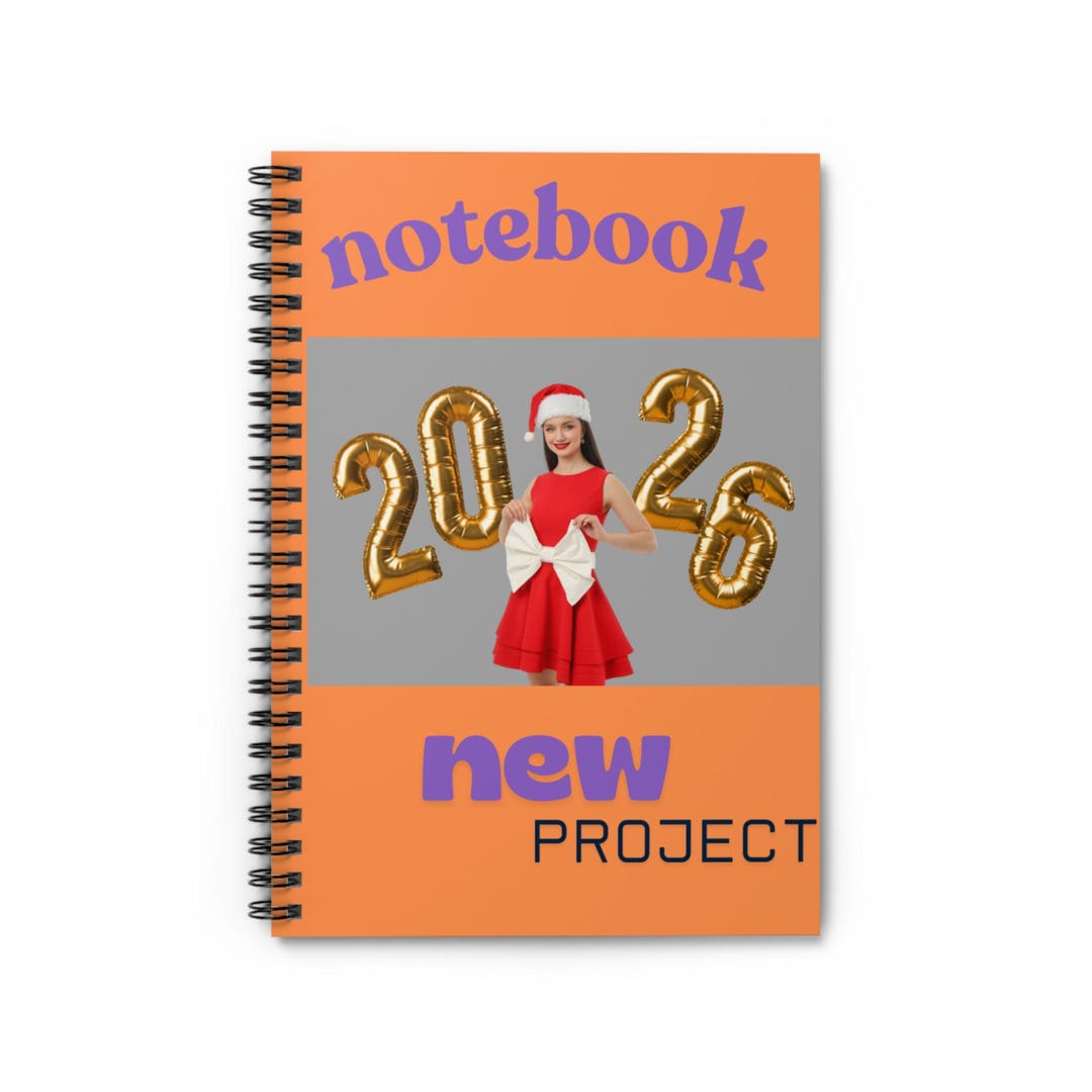 2026 Girl in Santa Hat Notebook Spiral Notebook | New Project Ruled - Etsy