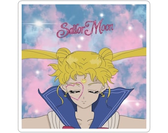 Moon Anime Album Cover Kiss-Cut Sticker
