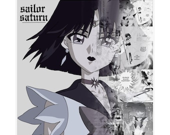 Saturn Anime Album Cover Satin Print