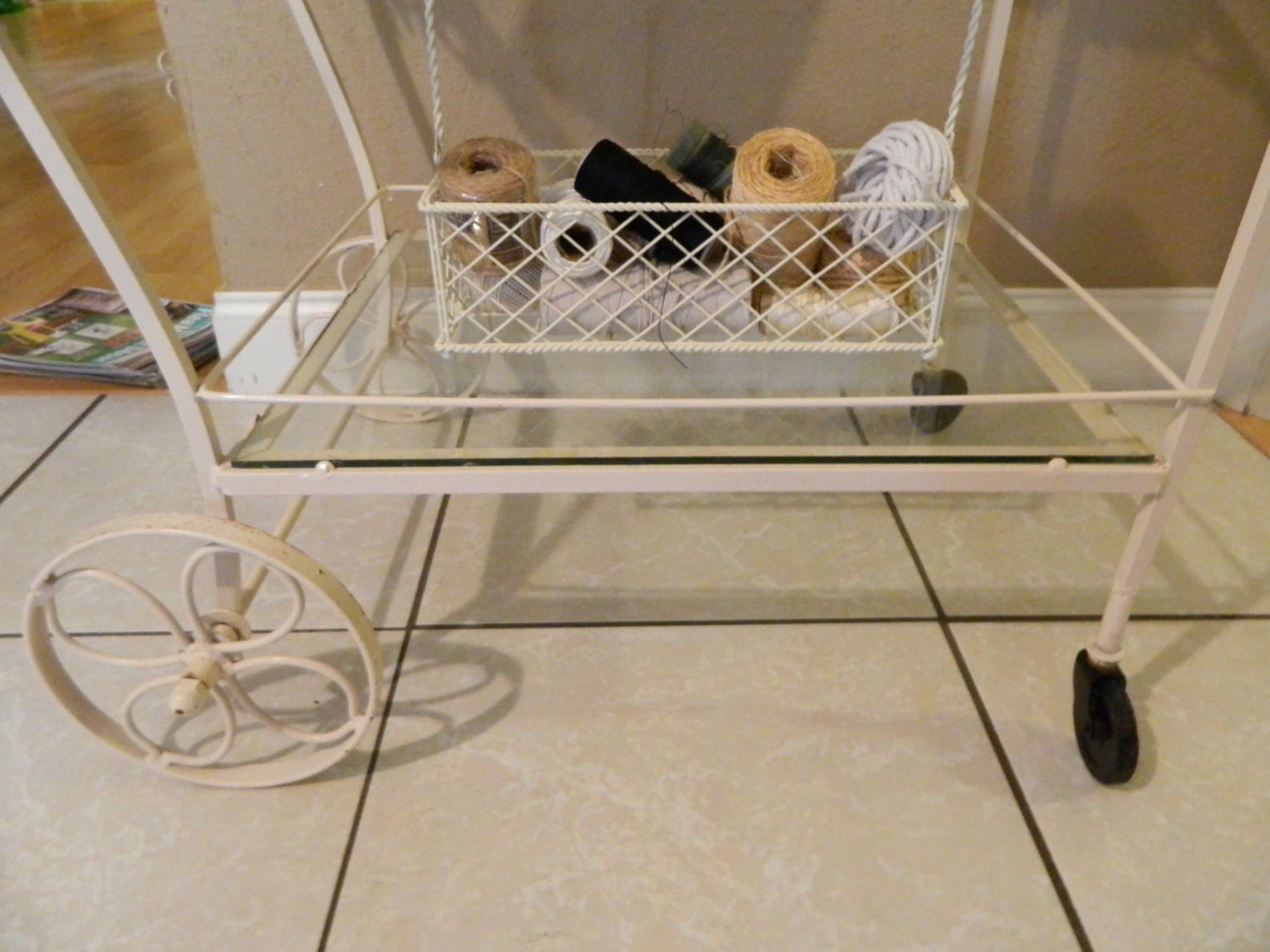 Vintage Woodard Wrought Iron Tea Cart Orleans Pattern Etsy