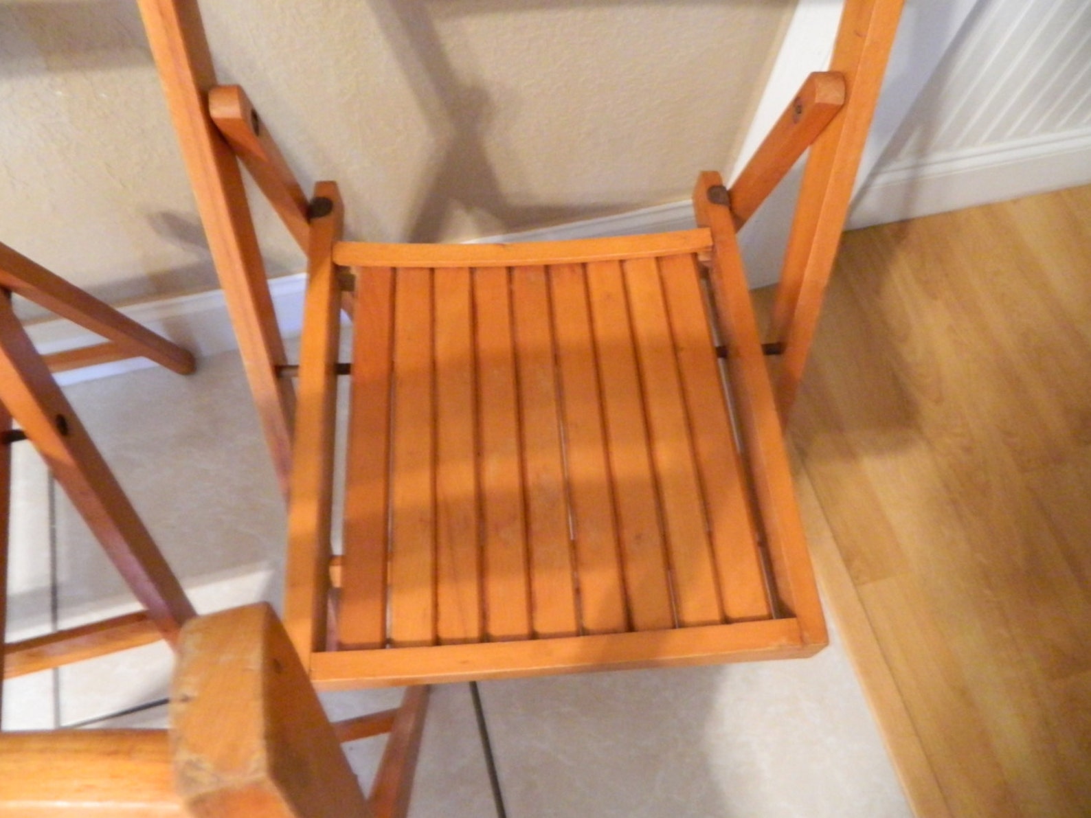 Vintage Folding Wood Chairs Set of 3 Stamped Made In Romania Etsy
