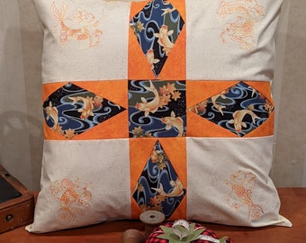 At the Koi Pond Pillow Cover