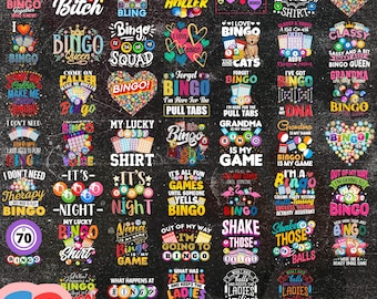 Funny Bingo PNG Bundle – Bingo Quotes & Game Night Humor, Grandma Bingo Shirt Designs, Bingo Lover PNG