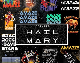 Project Hail Mary PNG Bundle, Amaze Retro Sci-Fi Graphic, Rocky Eridian Art, Booktok Alien Merch, Science is Magic, Digital Download