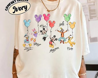 レトロなディズニー ミッキー＆カンパニー バルーン png、ディズニー ミッキーと仲間たち png、ミッキー バルーン ファミリー トリップ マッチング png、ディズニーランド バケーション アウトフィット