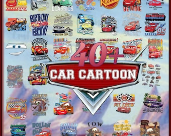 Disney Cars PNG Bundle, Cars Clipart Bundle, Cars Birthday Png, Lightning McQueen, Tow Mater, Cars Characters PNG Clipart